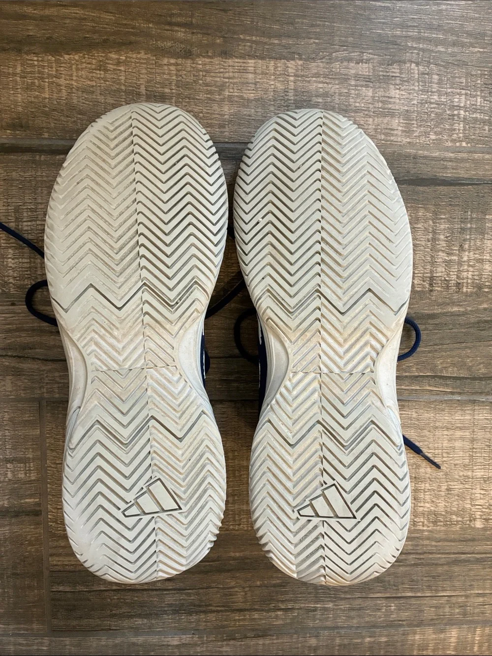 Adidas Navy and White Men's Athletic Sneakers